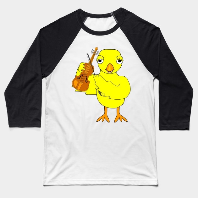 Violin Chick Baseball T-Shirt by Barthol Graphics